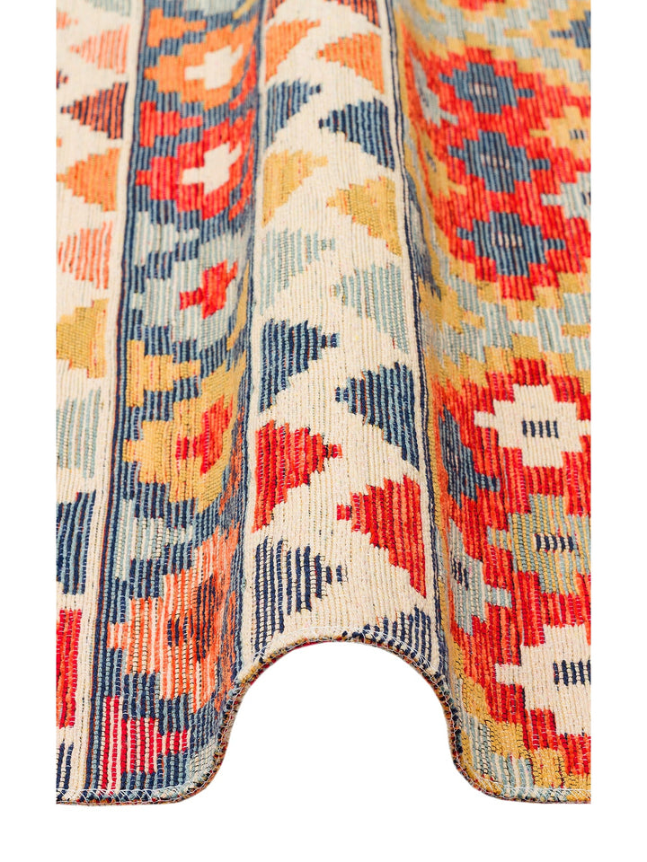 Rota Yıkanabilir, Çift Taraflı Kullanıma Uygun Yumuşak Tuşeli Otantik Kilim 02 AQUA - Carpetdocia