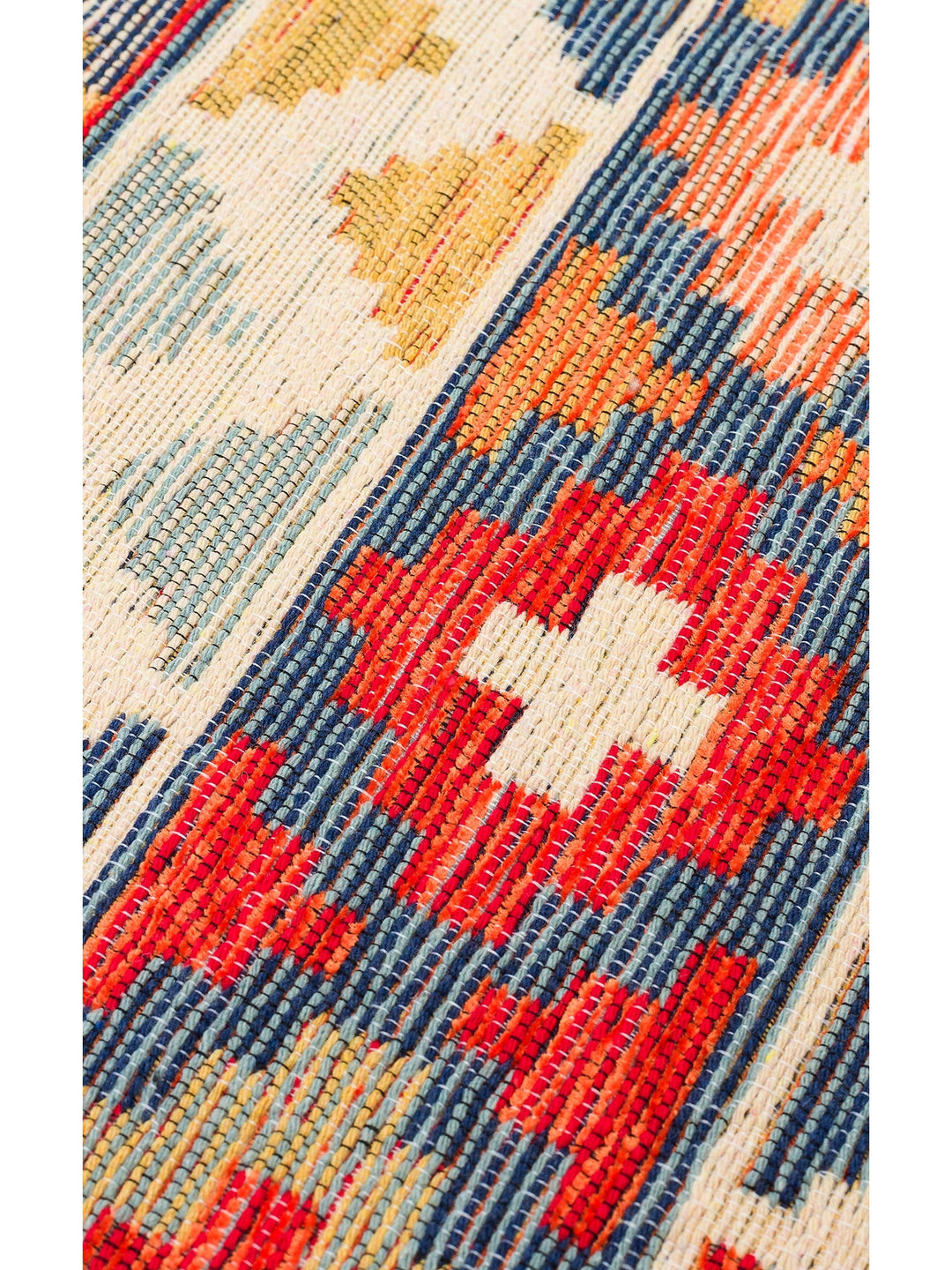 Rota Yıkanabilir, Çift Taraflı Kullanıma Uygun Yumuşak Tuşeli Otantik Kilim 02 AQUA - Carpetdocia