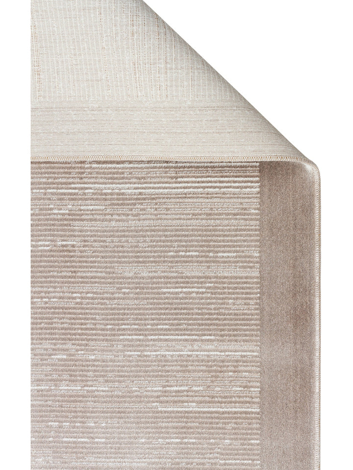 Smooth Lux Parlak Oturma Odası Salon Koridor İnce Dokuma Modern Halı 909 BEIGE - Carpetdocia