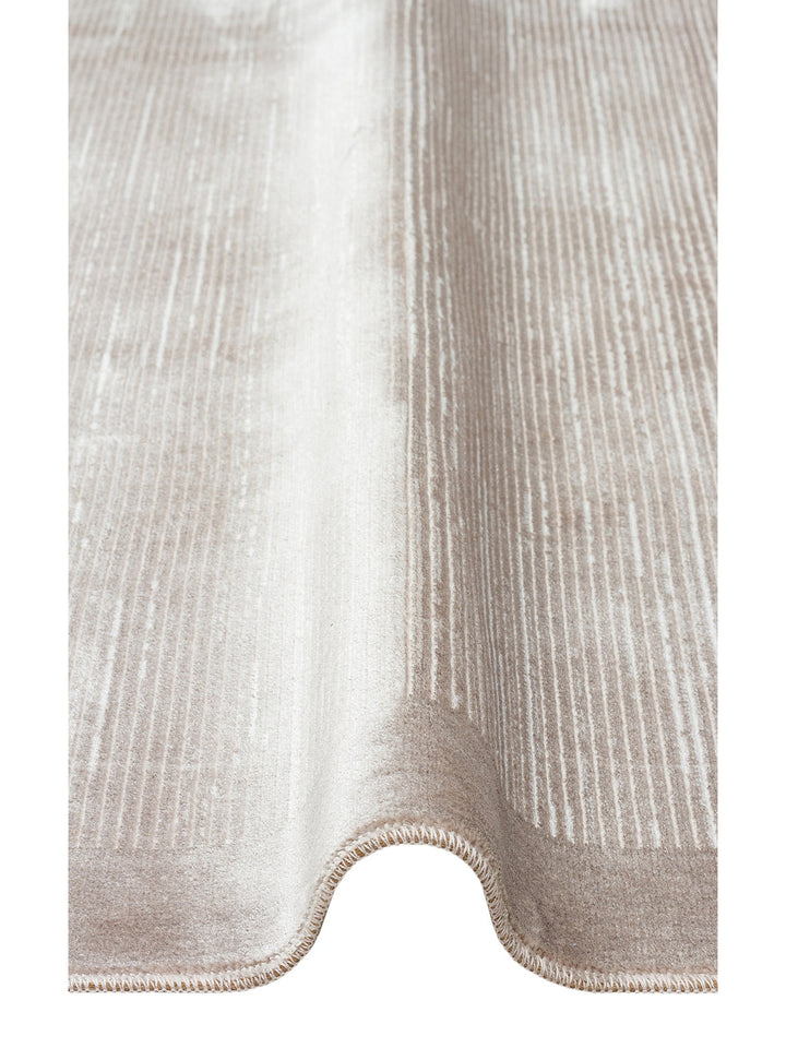 Smooth Lux Parlak Oturma Odası Salon Koridor İnce Dokuma Modern Halı 909 BEIGE - Carpetdocia