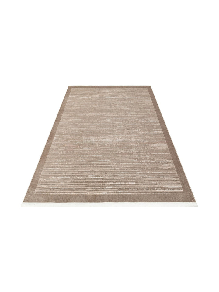 Smooth Lux Parlak Oturma Odası Salon Koridor İnce Dokuma Modern Halı 909 BEIGE - Carpetdocia