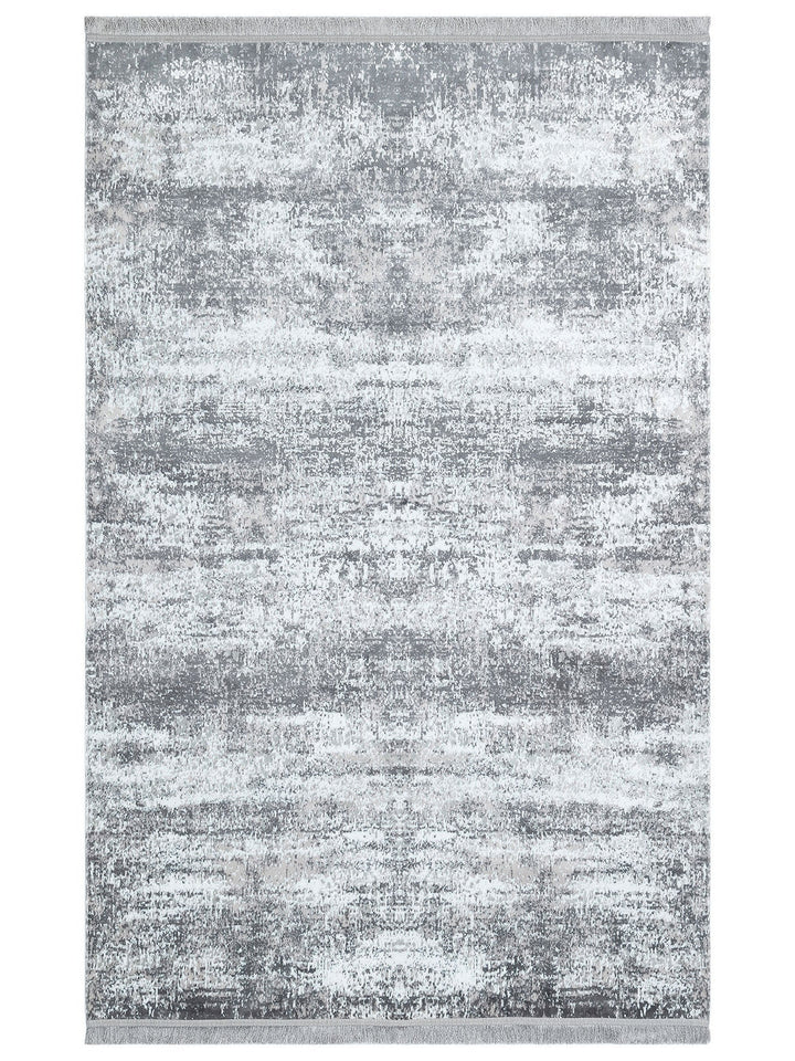 Smooth Yıkanabilir Kaymaz Parlak Oturma Odası Salon Koridor İnce Dokuma Modern Halı 01 GREY XW - Carpetdocia