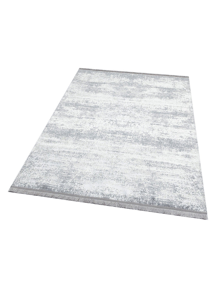Smooth Yıkanabilir Kaymaz Parlak Oturma Odası Salon Koridor İnce Dokuma Modern Halı 01 GREY XW - Carpetdocia