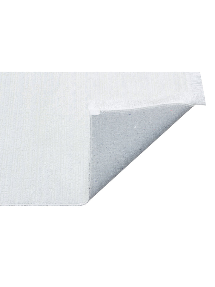Smooth Yıkanabilir Kaymaz Parlak Oturma Odası Salon Koridor İnce Dokuma Modern Halı 09 WHITE XW - Carpetdocia