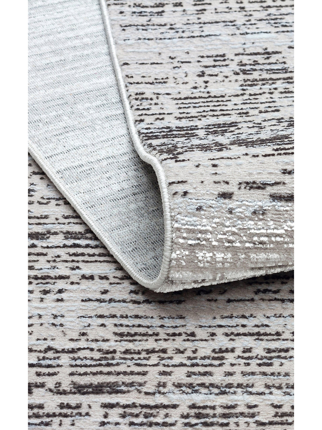 Smooth Yıkanabilir Kaymaz Parlak Oturma Odası Salon Koridor İnce Dokuma Modern Halı 101 D.GREY XW - Carpetdocia