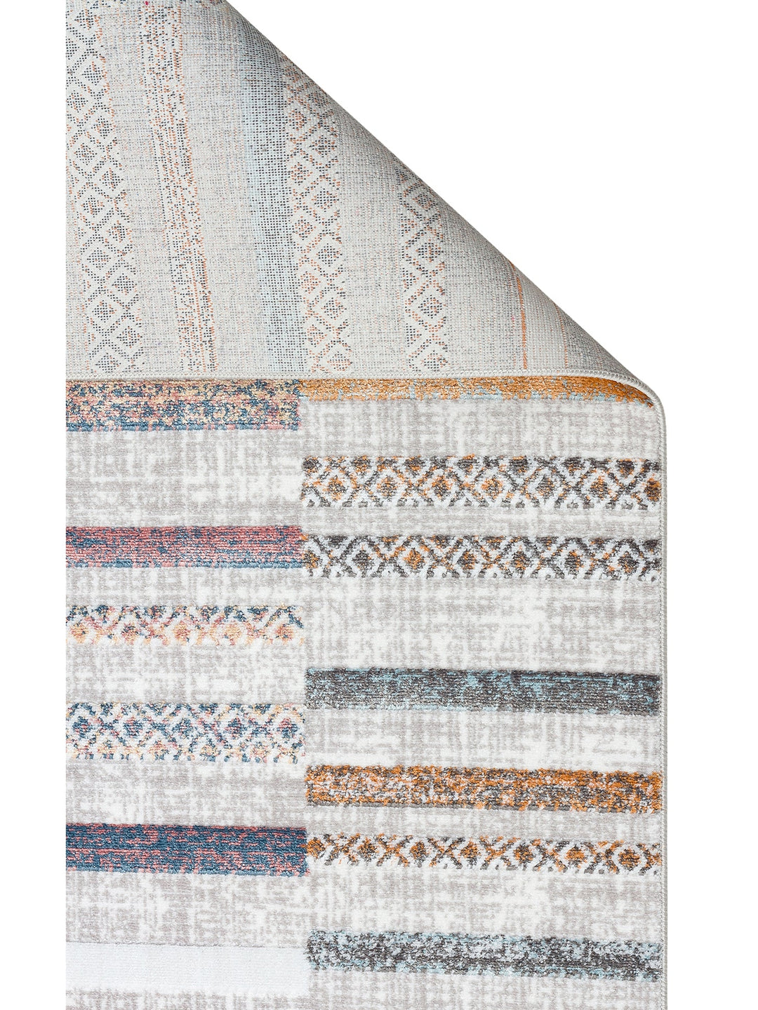 Smooth Yıkanabilir Kaymaz Parlak Oturma Odası Salon Koridor İnce Dokuma Modern Halı 110 MULTY XW - Carpetdocia