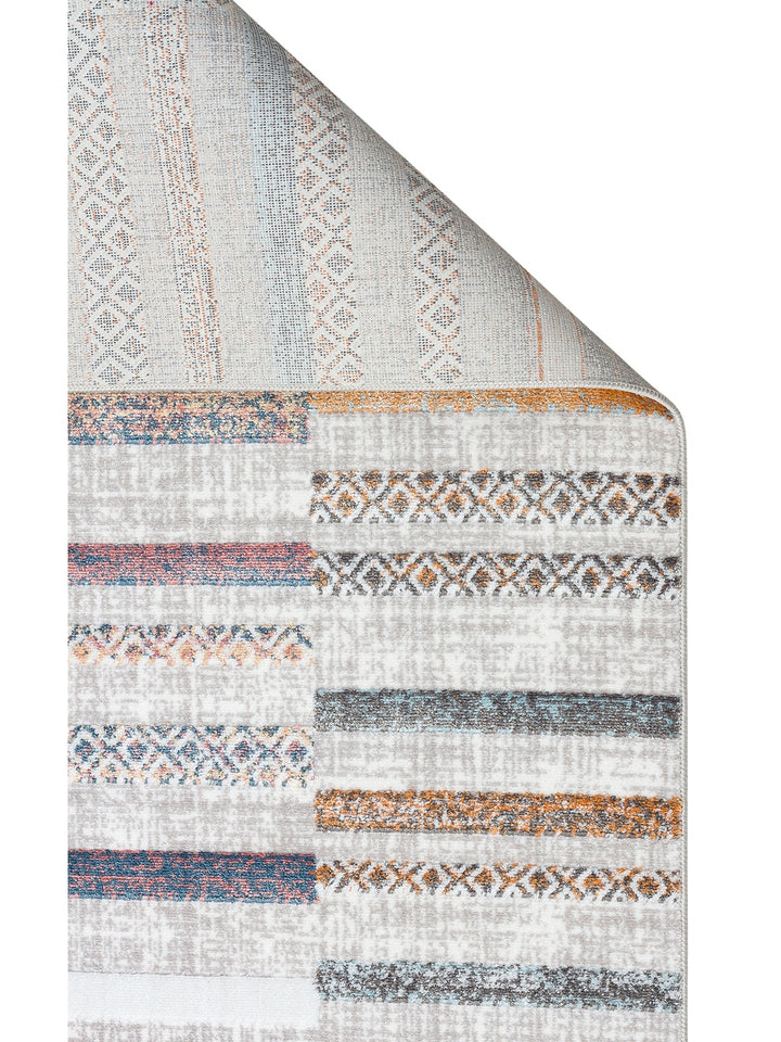 Smooth Yıkanabilir Kaymaz Parlak Oturma Odası Salon Koridor İnce Dokuma Modern Halı 110 MULTY XW - Carpetdocia