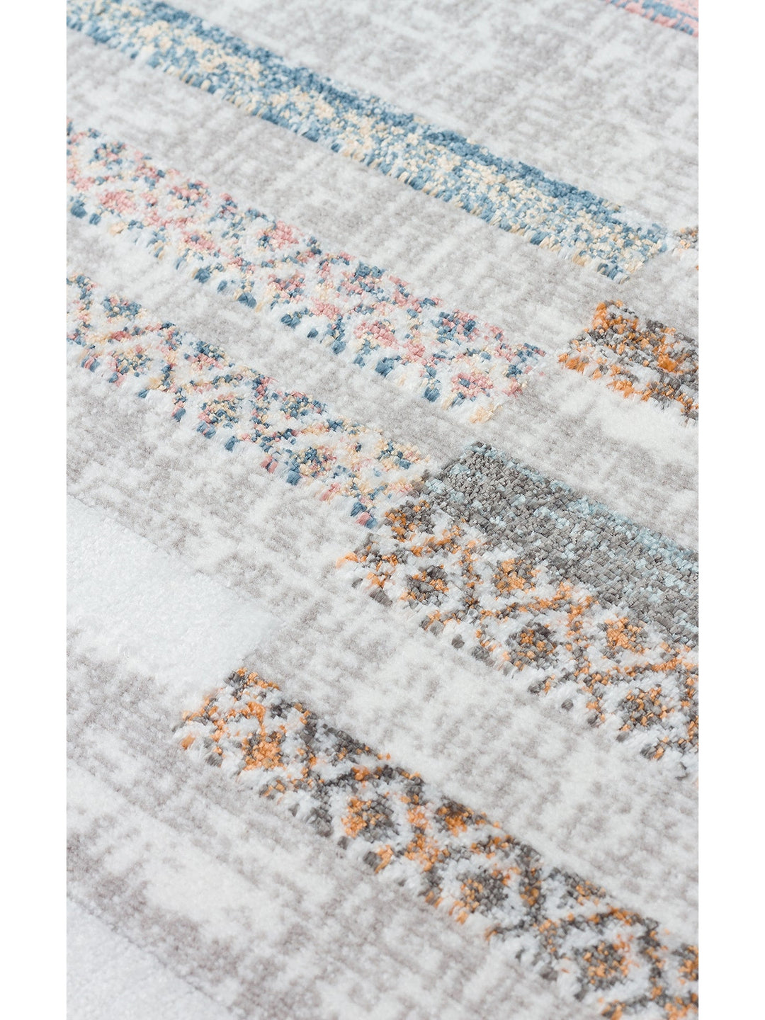 Smooth Yıkanabilir Kaymaz Parlak Oturma Odası Salon Koridor İnce Dokuma Modern Halı 110 MULTY XW - Carpetdocia