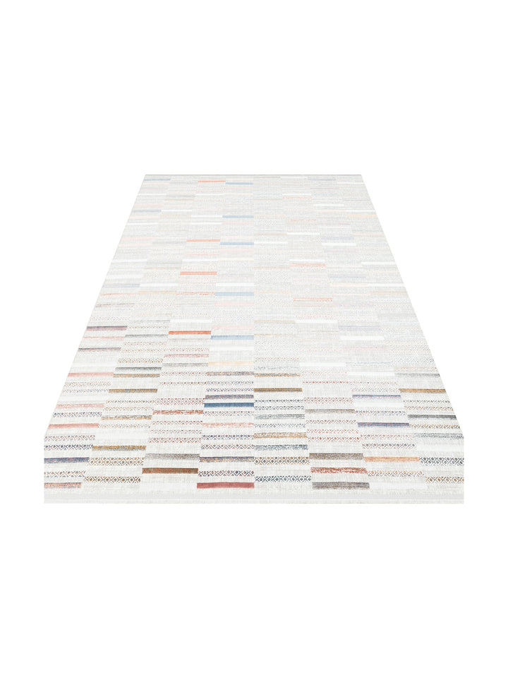 Smooth Yıkanabilir Kaymaz Parlak Oturma Odası Salon Koridor İnce Dokuma Modern Halı 110 MULTY XW - Carpetdocia