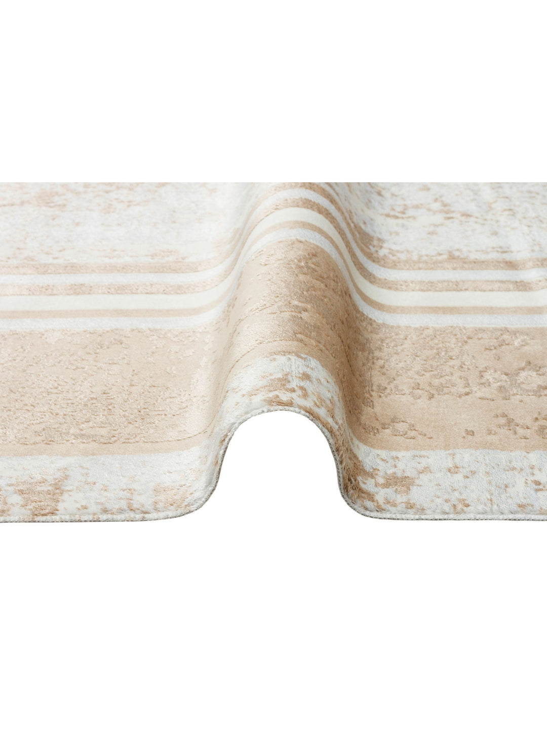 Smooth Yıkanabilir Kaymaz Parlak Oturma Odası Salon Koridor İnce Dokuma Modern Halı 17 BEIGE XW - Carpetdocia