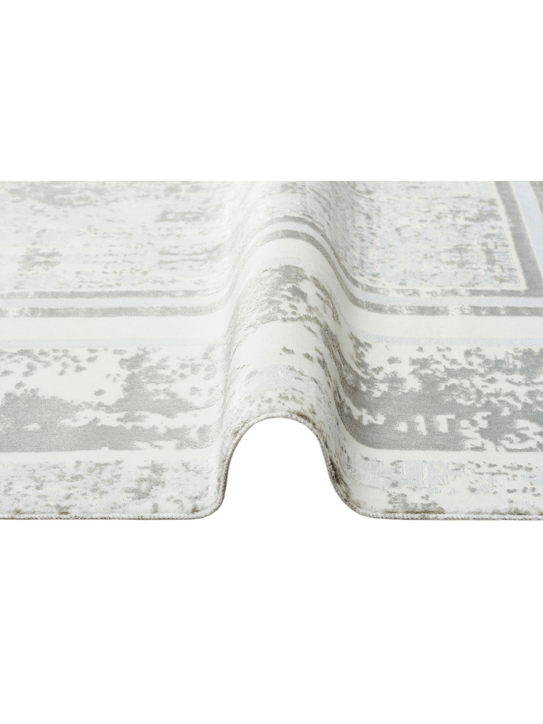 Smooth Yıkanabilir Kaymaz Parlak Oturma Odası Salon Koridor İnce Dokuma Modern Halı 17 SILVER XW - Carpetdocia