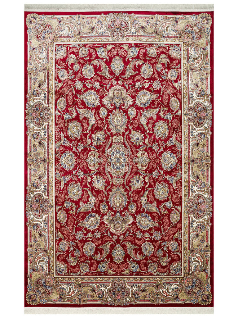 Topkapi Series High Quality Dense Woven Classic Patterned Special Shiny Living Room Carpet 01 RED
