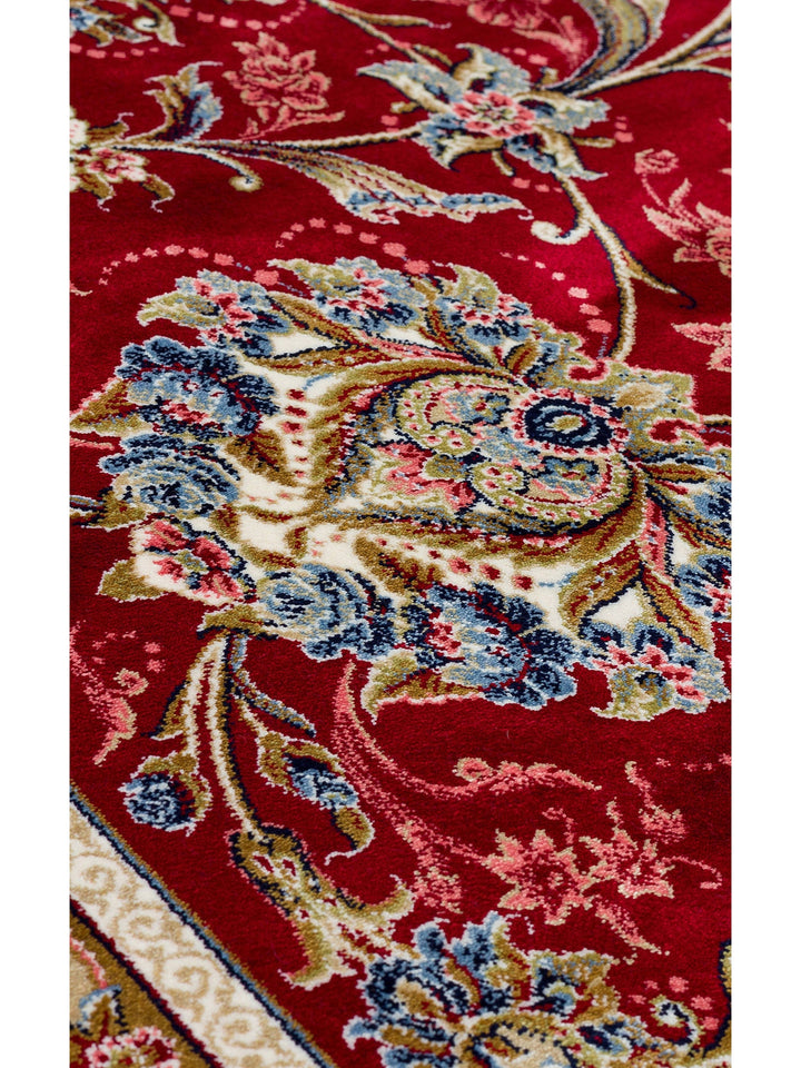 Topkapı Serisi Yüksek Kalite Sık Dokuma Klasik Desenli Özel Işıltılı Salon Halısı 01 RED - Carpetdocia