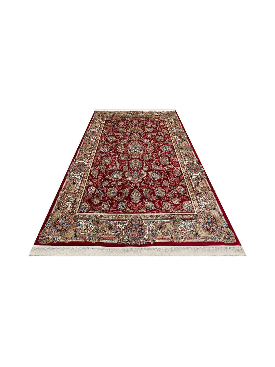 Topkapı Serisi Yüksek Kalite Sık Dokuma Klasik Desenli Özel Işıltılı Salon Halısı 01 RED - Carpetdocia