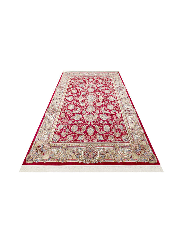 Topkapı Serisi Yüksek Kalite Sık Dokuma Klasik Desenli Özel Işıltılı Salon Halısı 01 RED - Carpetdocia