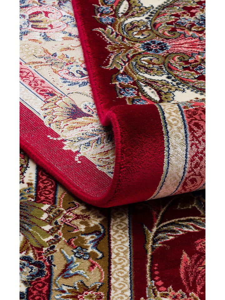 Topkapı Serisi Yüksek Kalite Sık Dokuma Klasik Desenli Özel Işıltılı Salon Halısı 01 RED - Carpetdocia
