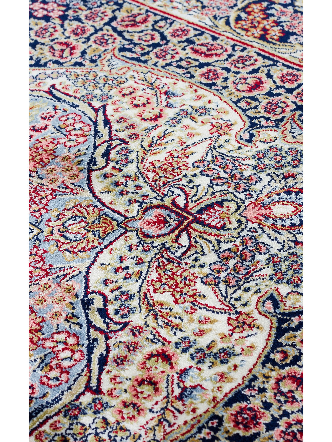 Topkapı Serisi Yüksek Kalite Sık Dokuma Klasik Desenli Özel Işıltılı Salon Halısı 02 NAVY - Carpetdocia