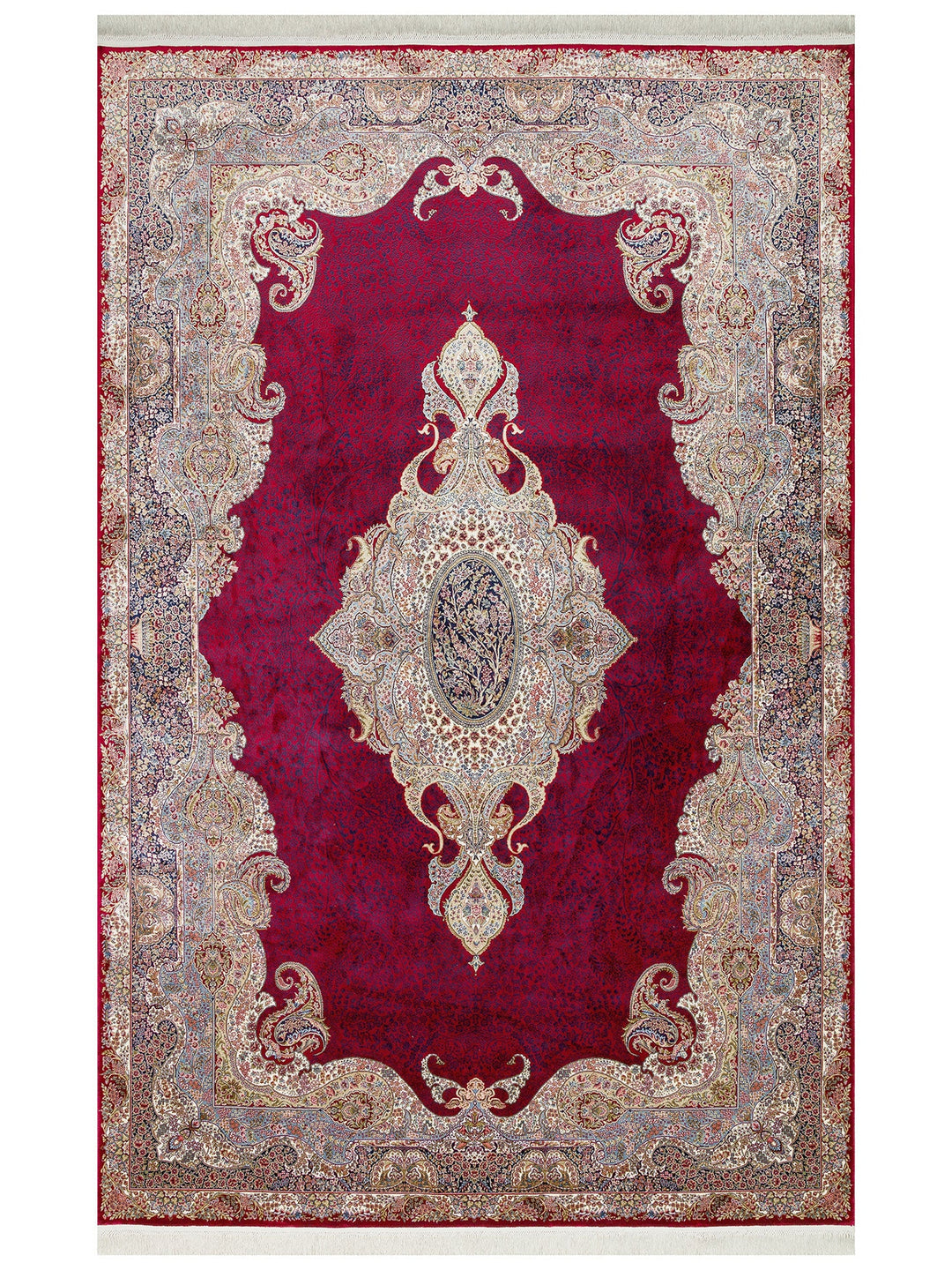 Topkapı Serisi Yüksek Kalite Sık Dokuma Klasik Desenli Özel Işıltılı Salon Halısı 02 RED - Carpetdocia
