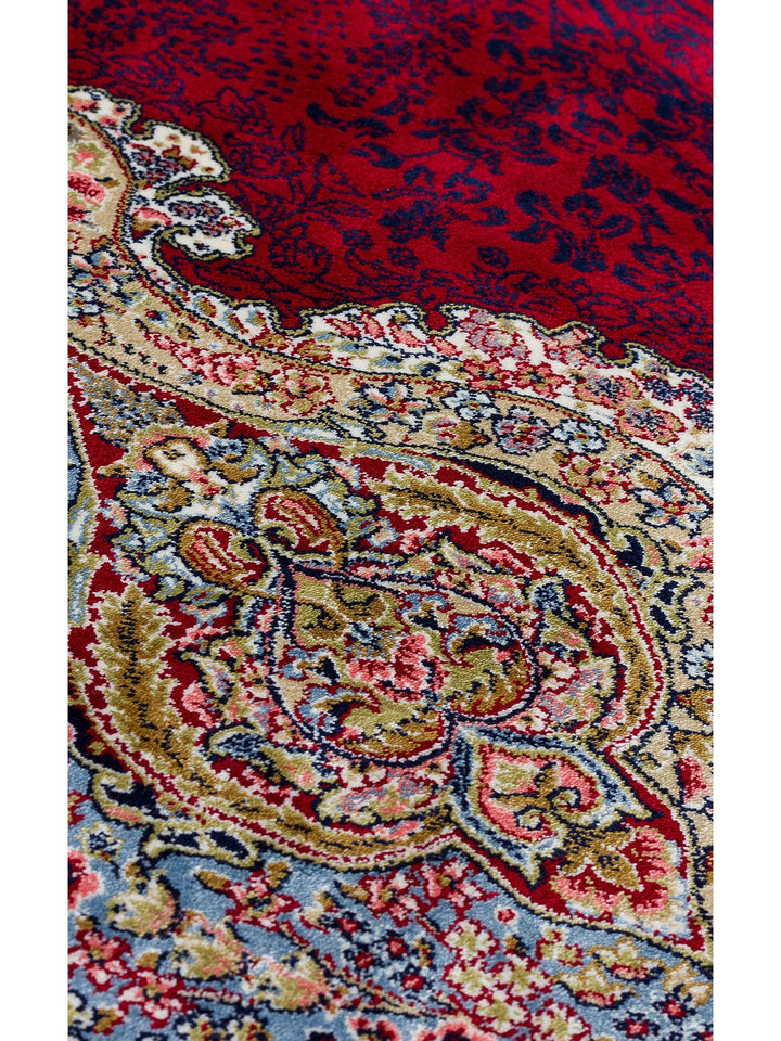 Topkapı Serisi Yüksek Kalite Sık Dokuma Klasik Desenli Özel Işıltılı Salon Halısı 02 RED - Carpetdocia