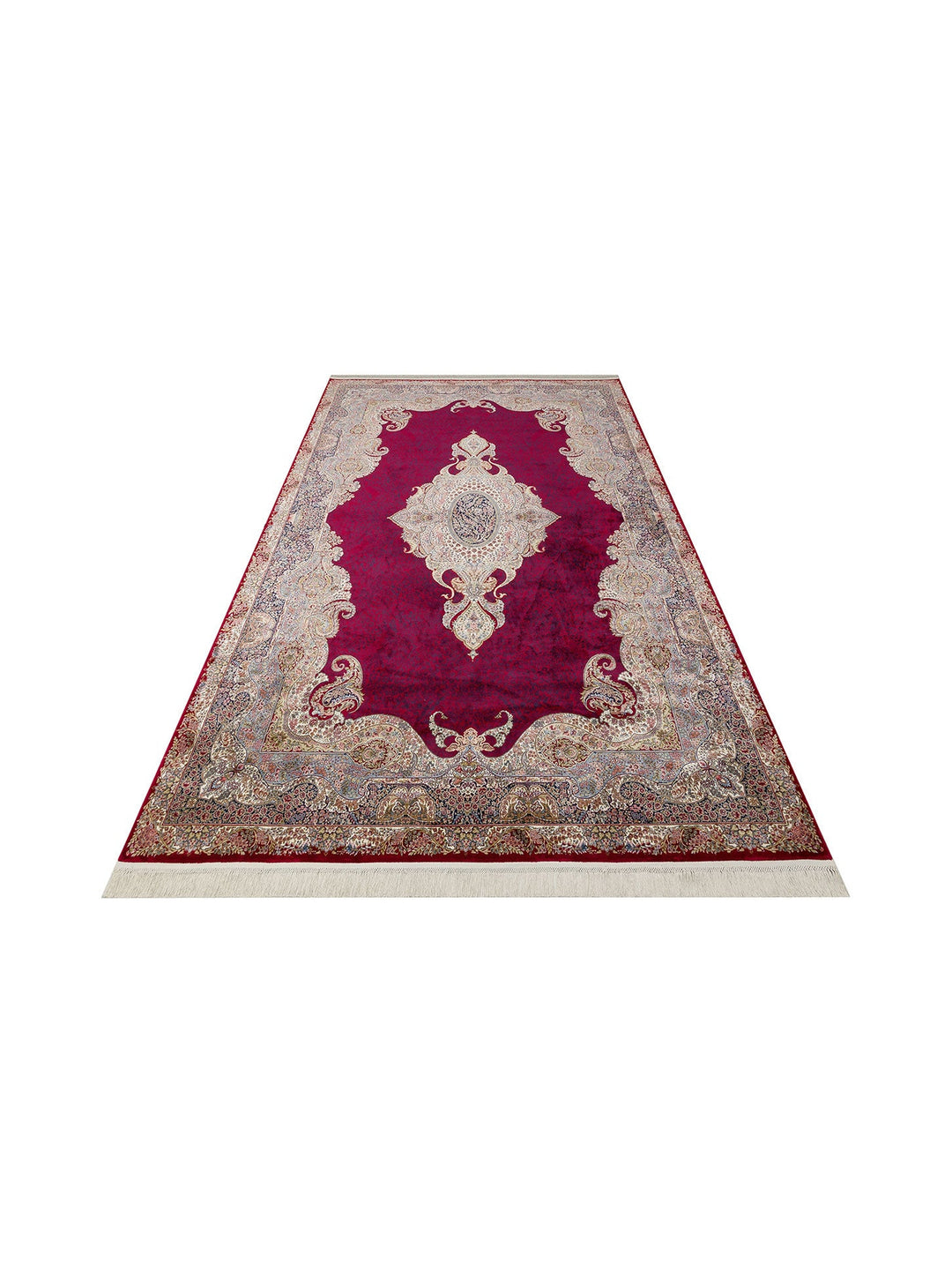 Topkapı Serisi Yüksek Kalite Sık Dokuma Klasik Desenli Özel Işıltılı Salon Halısı 02 RED - Carpetdocia