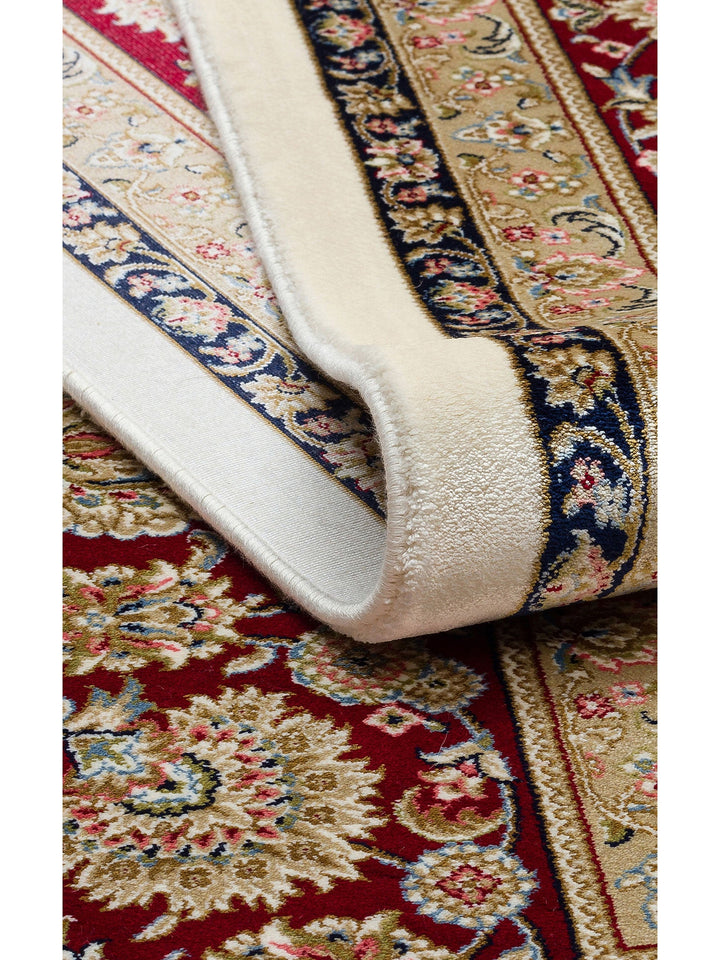 Topkapı Serisi Yüksek Kalite Sık Dokuma Klasik Desenli Özel Işıltılı Salon Halısı 03 CREAM RED - Carpetdocia