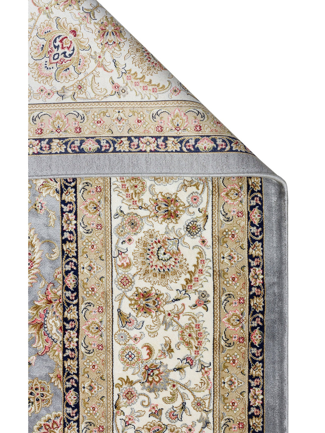 Topkapı Serisi Yüksek Kalite Sık Dokuma Klasik Desenli Özel Işıltılı Salon Halısı 03 GREY CREAM - Carpetdocia