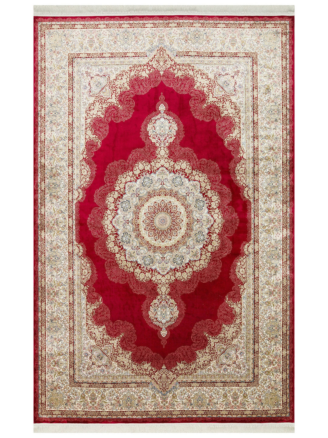 Topkapı Serisi Yüksek Kalite Sık Dokuma Klasik Desenli Özel Işıltılı Salon Halısı 05 RED - Carpetdocia