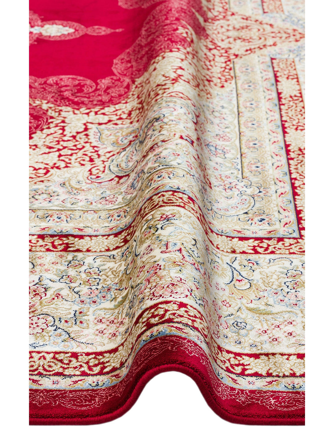 Topkapı Serisi Yüksek Kalite Sık Dokuma Klasik Desenli Özel Işıltılı Salon Halısı 05 RED - Carpetdocia
