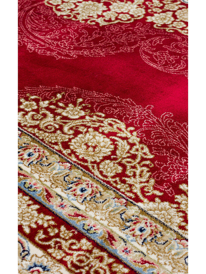 Topkapı Serisi Yüksek Kalite Sık Dokuma Klasik Desenli Özel Işıltılı Salon Halısı 05 RED - Carpetdocia