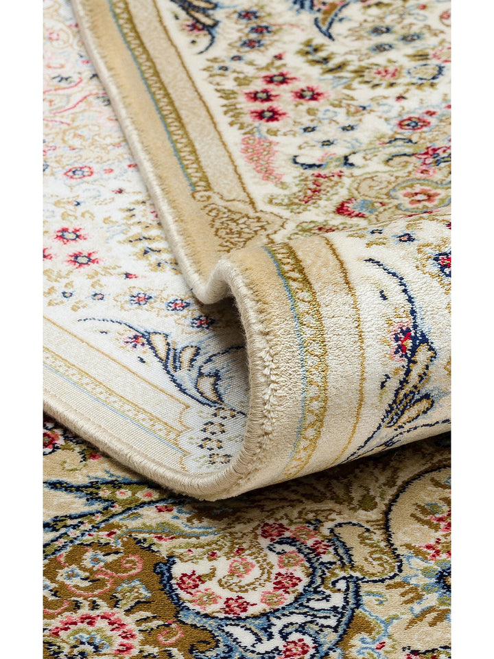 Topkapı Serisi Yüksek Kalite Sık Dokuma Klasik Desenli Özel Işıltılı Salon Halısı 06 CREAM - Carpetdocia