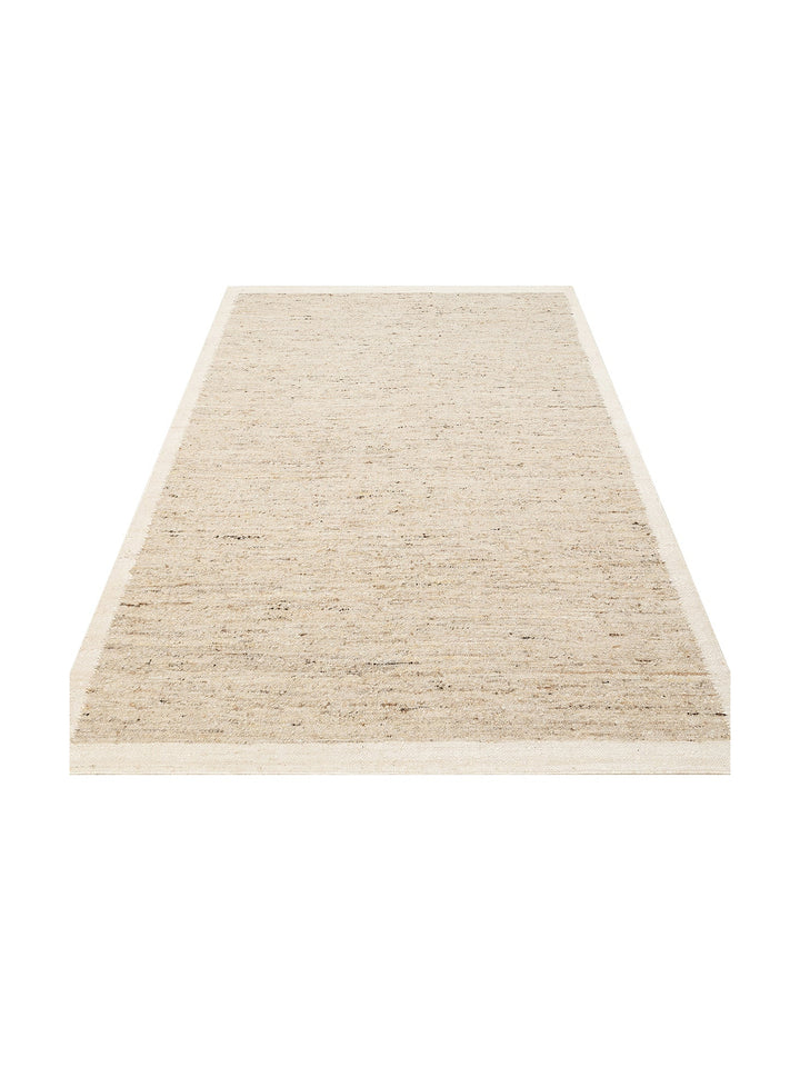 Urumchi %100 Naturel Yün Jüt Karışımı Oturma Odası Salon Koridor Mutfak El Dokuma Halı 01 GREY CREAM - Carpetdocia