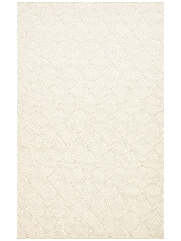 Woolstar 100% Natural Sweater Patterned Living Room Hallway Entrance Hand Woven Knitted Carpet DIAMONDCREM