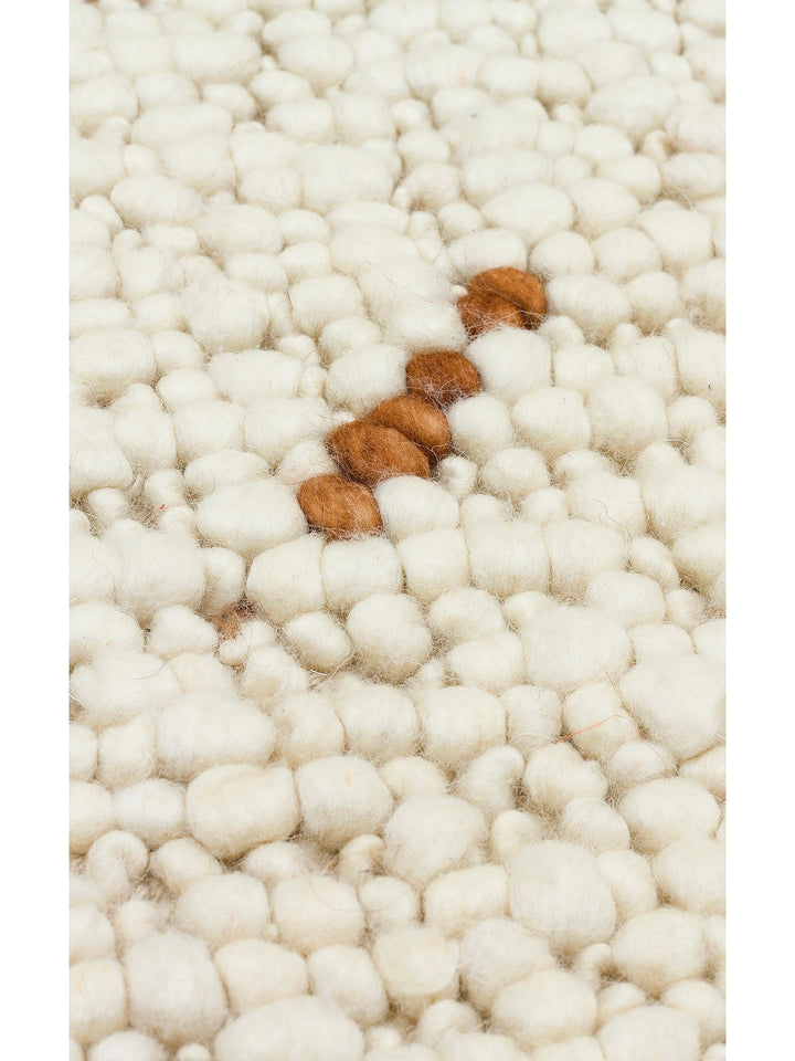 Woolstar %100 Naturel Kazak Desenli Salon Oturma Odası Koridor Antre El Dokuma Örgü Halı JD 06 NAT - Carpetdocia