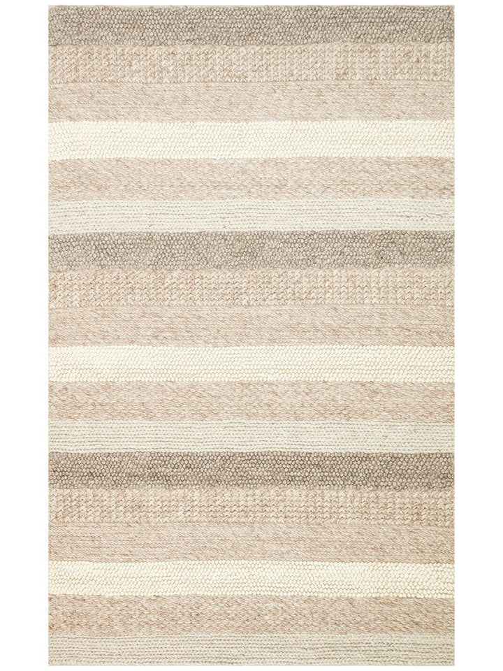 Woolstar %100 Naturel Kazak Desenli Salon Oturma Odası Koridor Antre El Dokuma Örgü Halı LANGDON NAT - Carpetdocia
