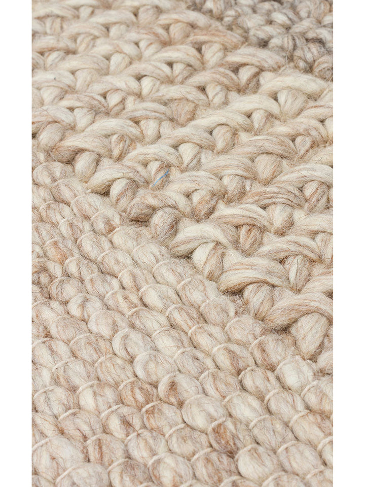 Woolstar %100 Naturel Kazak Desenli Salon Oturma Odası Koridor Antre El Dokuma Örgü Halı LANGDON NAT - Carpetdocia