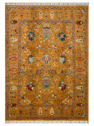 El dokuma Afgan amber halı 154x212 cm kuşbakışı