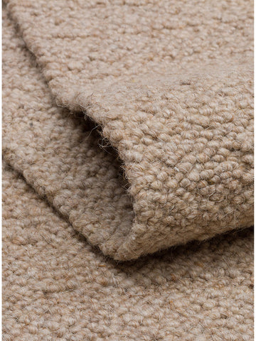 Alfombra tejida a mano de mezcla de lana, poliéster y algodón serie Agra BEIGE