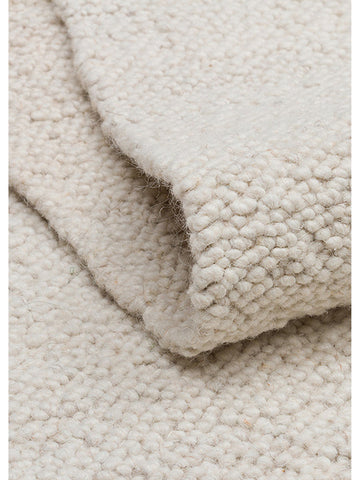 Alfombra tejida a mano de mezcla de lana, poliéster y algodón serie Agra IVORY