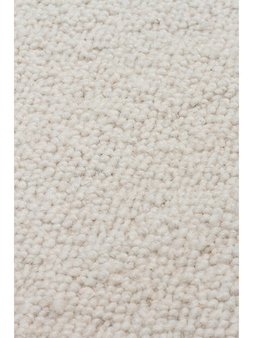 Alfombra tejida a mano de mezcla de lana, poliéster y algodón serie Agra IVORY