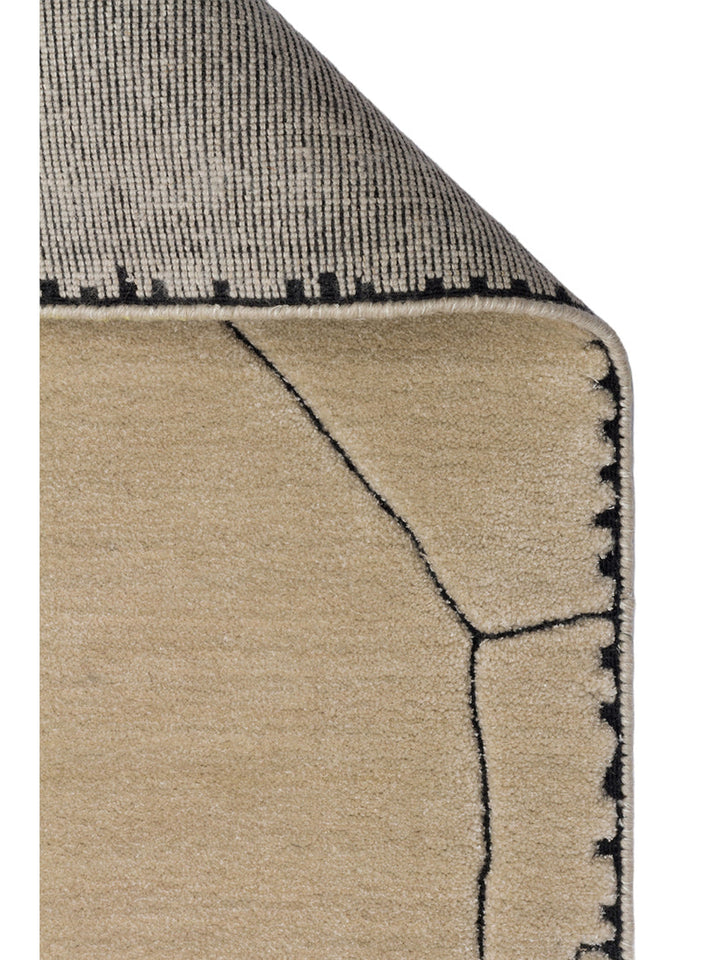 Dakar Series Wool Rayon and Polyester Blend Handwoven Rug BEIGE