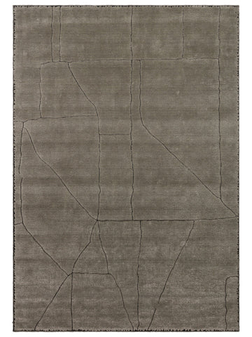 Alfombra tejida a mano de mezcla de lana, rayón y poliéster serie Dakar GREY