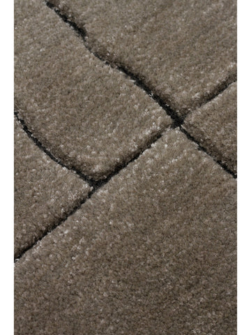 Alfombra tejida a mano de mezcla de lana, rayón y poliéster serie Dakar GREY
