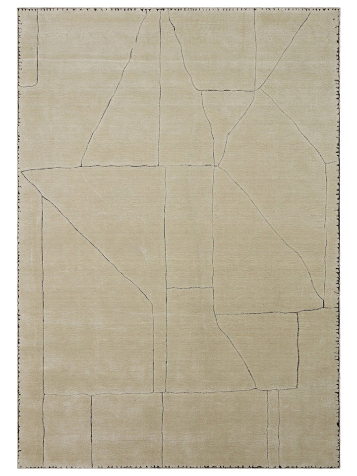 Dakar Series Wool Rayon and Polyester Blend Handwoven Rug IVORY