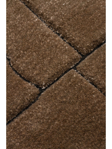 Alfombra tejida a mano de mezcla de lana, rayón y poliéster serie Dakar TAUPE