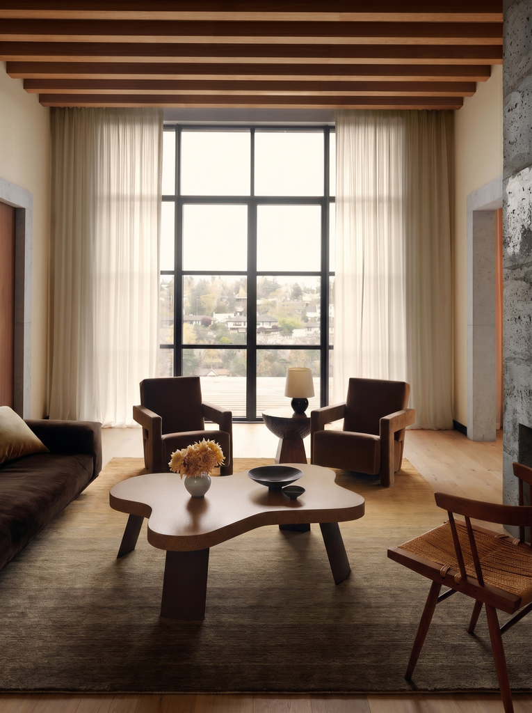 Donatella Series 100% New Zealand Wool Handwoven Gradient Living Room Carpet ASH BROWN