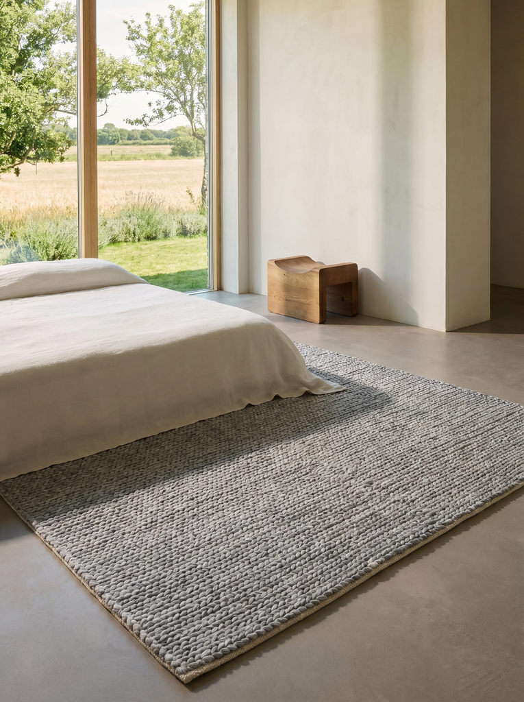 سجادة يدوية منسوجة بغزل طبيعي 100% بنمط كازاك لغرفة الصالون والممر والمدخل Woolstar GREY
