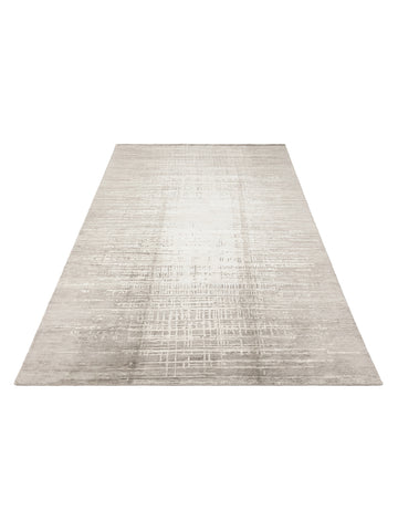 El dokuma Hindistan Jaipur halı Gümüş Gri 170x240 cm stüdyo çekimi yan açı