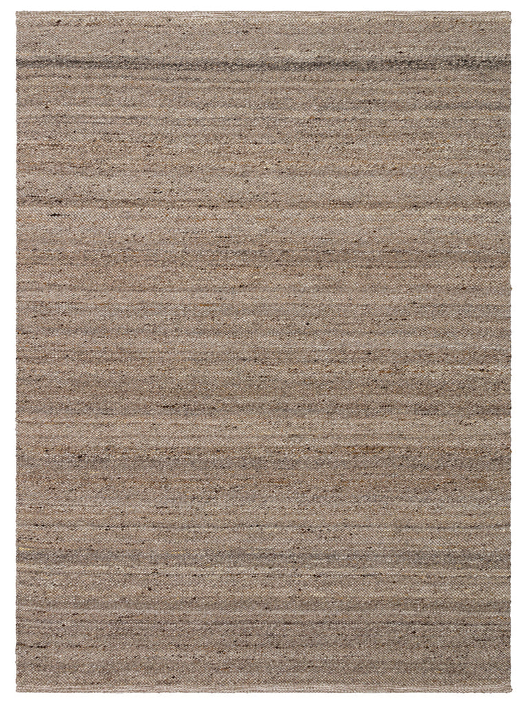 Tapis fait main en mélange de laine, polyester et coton de la série Jakarta PIERRE FONCÉE