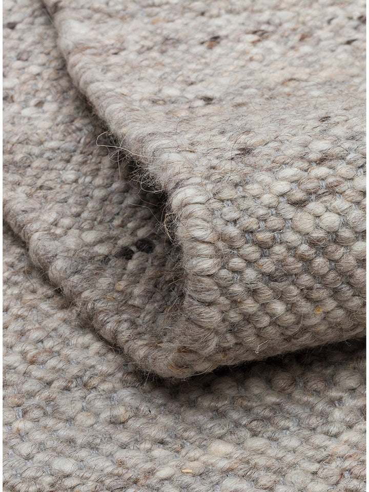Tapis fait main en mélange de laine, polyester et coton de la série Jakarta ARGENT