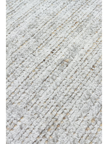 Kelly Serisi %100 Naturel Yün ve Viskon El Dokuma Salon Oturma Odası Yatak Odası Halı GREY - Carpetdocia